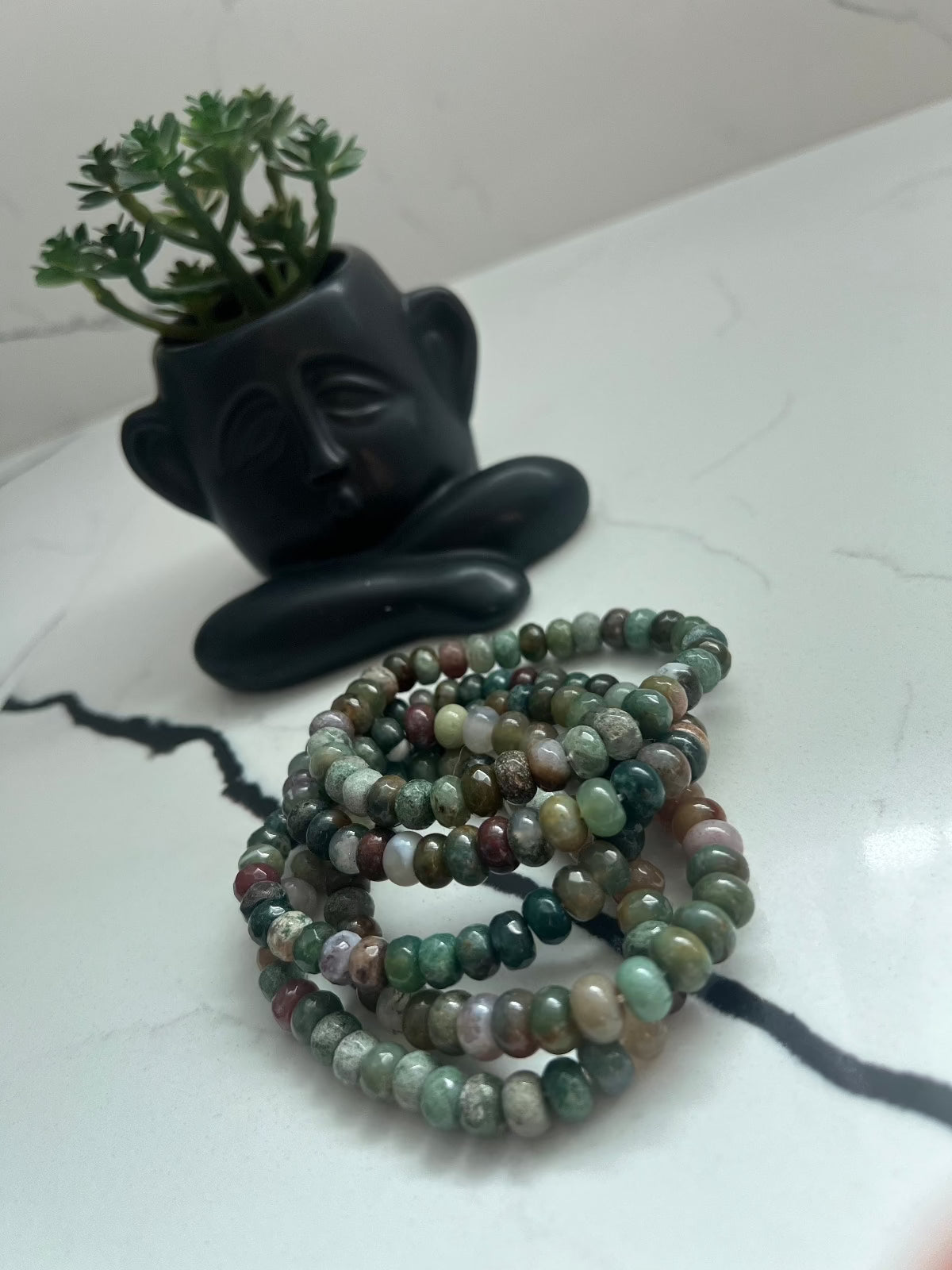 Gemstone elastic bracelets