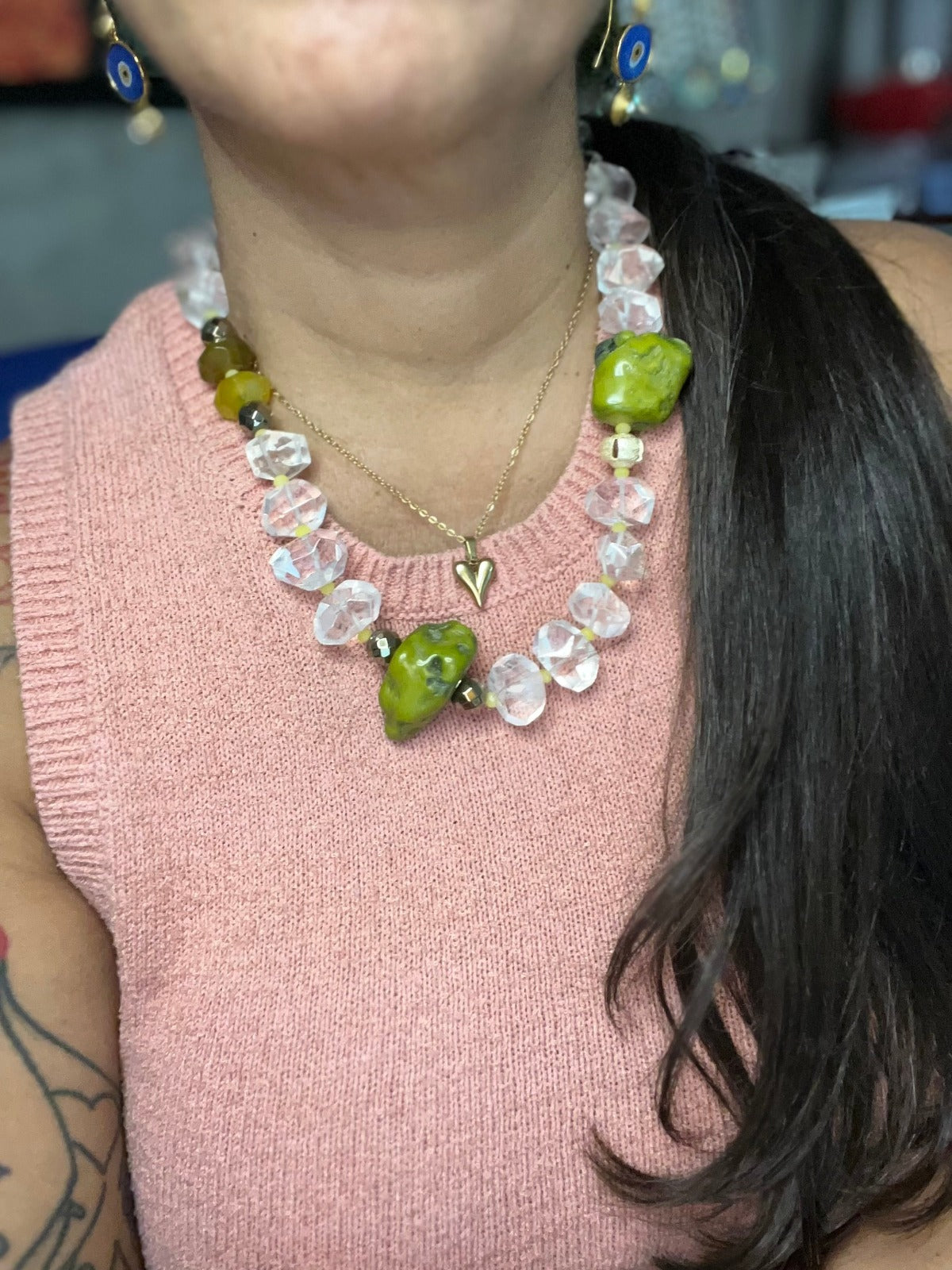 GREEN CORAL NECKLACE-120