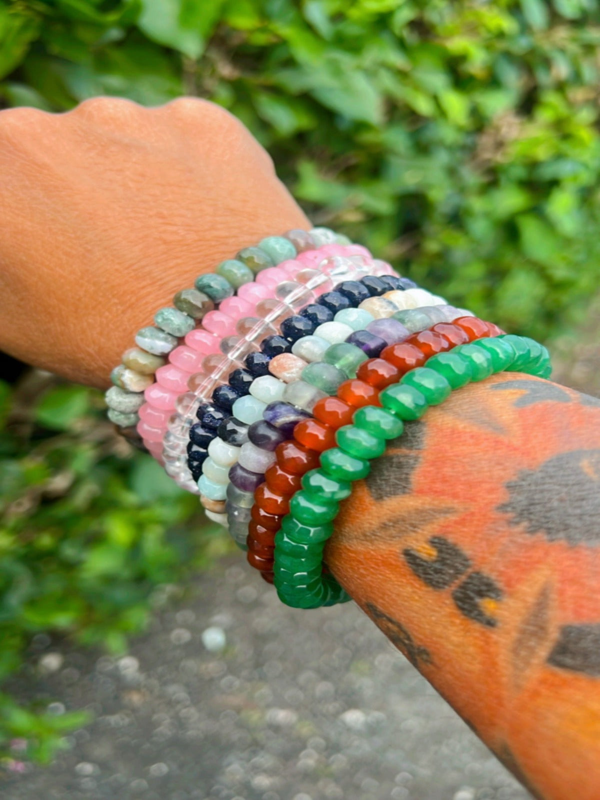 Gemstone elastic bracelets